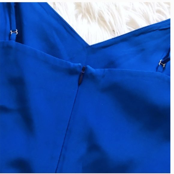 Amanda Uprichard Blue Silk Peplum Dress Size XS/P - Picture 4 of 7